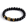 Bracelet "Bouddha" en Pierre Naturelle & Or Antique - 6 couleurs disponibles