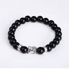 Bracelet "Bouddha" en Pierre Naturelle & Or Antique - 6 couleurs disponibles
