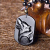 Collier Loup en Obsidienne Naturelle