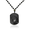 Collier Loup en Obsidienne Naturelle