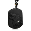 Collier Loup en Obsidienne Naturelle