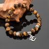 Bracelet "Om" de 21 perles en Oeil de tigre