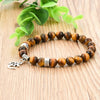 Bracelet "Om" de 21 perles en Oeil de tigre