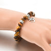 Bracelet "Om" de 21 perles en Oeil de tigre