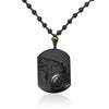Collier Loup en Obsidienne Naturelle