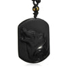 Collier Loup en Obsidienne Naturelle