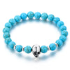 Bracelet "Crâne" en Pierres Naturelles - 12 pierres disponibles