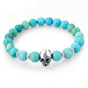 Bracelet "Crâne" en Pierres Naturelles - 12 pierres disponibles