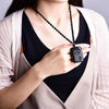 Collier & Pendentif "Guérison Energétique" Bouddha en Obsidienne Noire