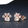 Boucles d'Oreilles "Patte d'Amour" en Quartz Rose et Argent 925