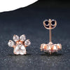 Boucles d'Oreilles "Patte d'Amour" en Quartz Rose et Argent 925