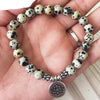 Bracelet Mala Lotus "Joie de l'Être" en Jaspe Dalmatien