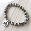 Bracelet Mala Lotus "Joie de l'Être" en Jaspe Dalmatien