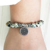 Bracelet Mala Lotus "Joie de l'Être" en Jaspe Dalmatien