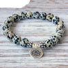 Bracelet Mala Lotus "Joie de l'Être" en Jaspe Dalmatien