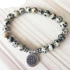 Bracelet Mala Lotus "Joie de l'Être" en Jaspe Dalmatien