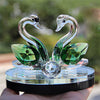 Couple de Cygnes "Amour" en Cristal - 6 couleurs disponibles