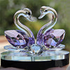 Couple de Cygnes "Amour" en Cristal - 6 couleurs disponibles