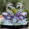 Couple de Cygnes "Amour" en Cristal - 6 couleurs disponibles