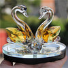 Couple de Cygnes "Amour" en Cristal - 6 couleurs disponibles