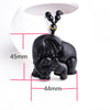 Collier "Éléphant et Protection" en Obsidienne Noire