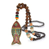Collier "Symbole Bouddhiste Tibétain" en Bois Naturel - 9 modèles disponibles