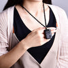 Collier & Pendentif "Guérison Energétique" Bouddha en Obsidienne Noire