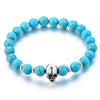 Bracelet "Crâne" en Pierres Naturelles - 12 pierres disponibles