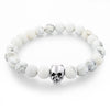 Bracelet "Crâne" en Pierres Naturelles - 12 pierres disponibles