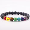 Bracelet "Guérison des 7 chakras" en Pierres de Lave