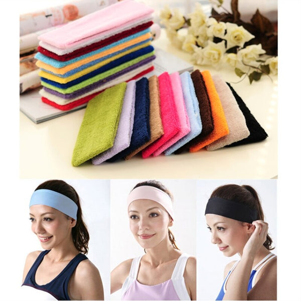 Lot De 4 Bandeaux Cheveux Femme - Élastiques Yoga, Sport, Maquillage - Noir, Gris, Blanc, Rose