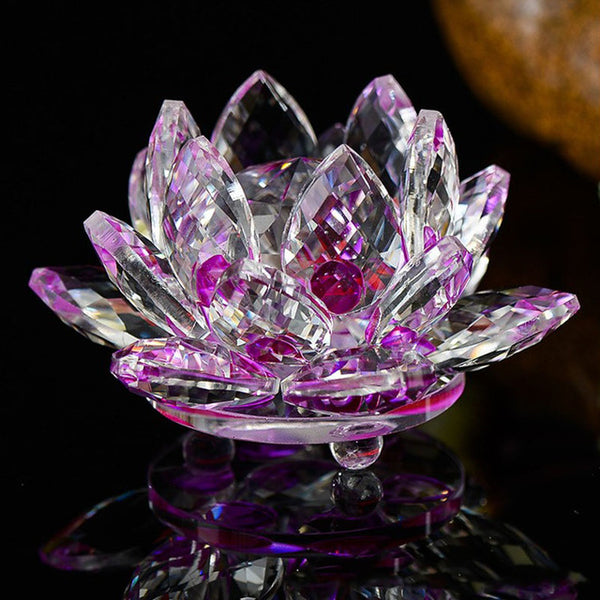 Fleur de Lotus en Cristal "Feng Shui" - 8 couleurs disponibles