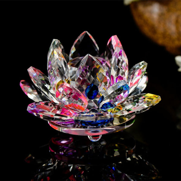 Fleur de Lotus en Cristal "Feng Shui" - 8 couleurs disponibles