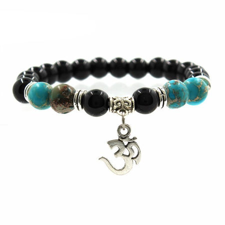 Bracelet Om Style Indien - Disponible en 7 pierres naturelles