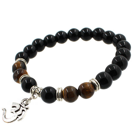 Bracelet Om Style Indien - Disponible en 7 pierres naturelles
