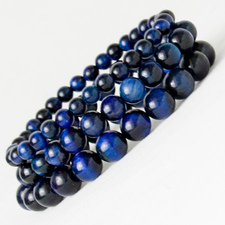 Bracelet en Oeil de Faucon (Oeil de Tigre Bleu) - Bracelet de Protection