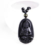 Collier & Pendentif Bouddha "Protection" en Obsidienne Noire