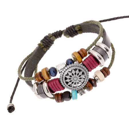 Bracelet Trio Tibétain en Cuir