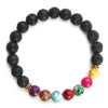 Bracelet "7 Chakras Multicolor" en Pierres de Lave