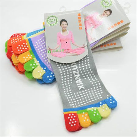 Chaussettes de Yoga antidérapantes multicolores - 6 couleurs disponibles