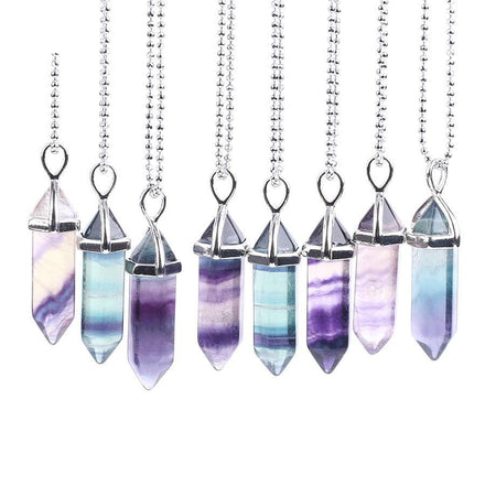 Collier Pendule en Fluorite