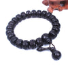 Bracelet Mala Tibétain en Bois de Pêcher sculpté à la Main