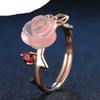 Bague "Rose d'Amour" en Argent 925 et Quartz Rose