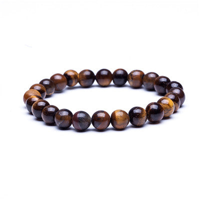 Bracelet de 24 perles en Oeil de tigre - bracelet de protection