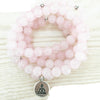 Bracelet Mala "Réconfort & Amour de Bouddha" 108 perles en Quartz Rose