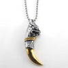 Collier "Dragon & Dent de Loup" en Titane