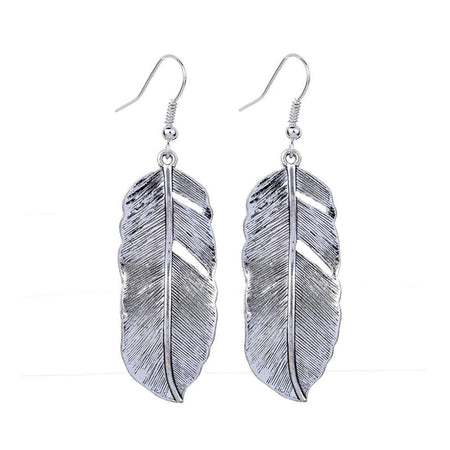 Boucles d'oreilles Plumes - Argent antique