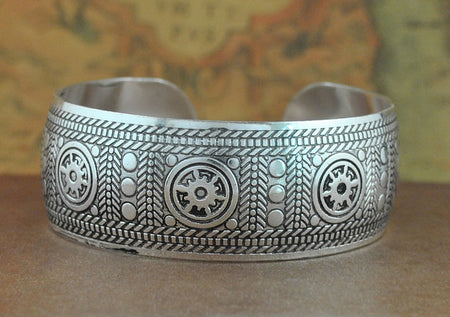 Bracelet Manchette Tibétain Argent - 5 styles disponibles