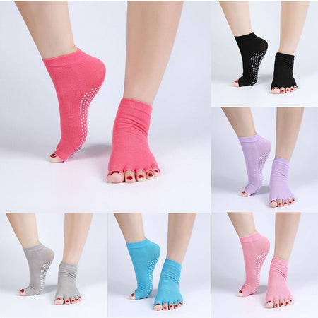 Chaussette de Yoga antidérapantes orteils nus - 6 couleurs disponibles