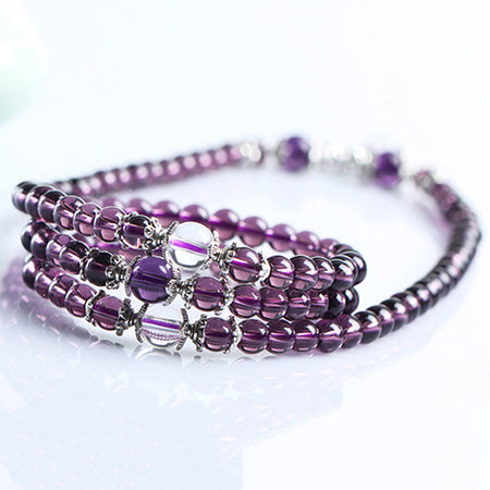 Bracelet Mala Bouddhiste en Améthyste